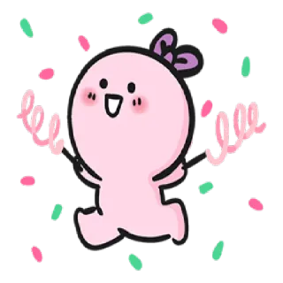 🎉 celebration, cute, cartoon, pink, confetti telegram sticker