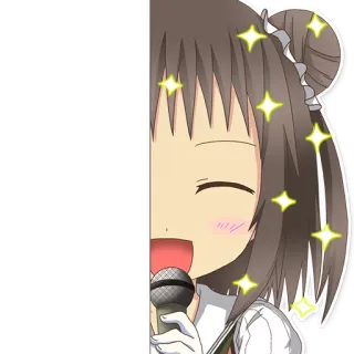 👀 anime, microphone, singer, character, cartoon telegram sticker