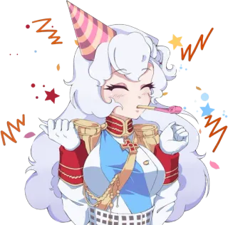 🥳 アニメ, 誕生日, パーティー, 制服, 可愛い, お祝い telegram sticker