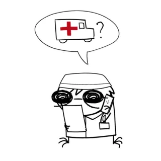 🚑 врач, скорая помощь, медицинский, чрезвычайная ситуация, здоровье, человечек whatsapp sticker