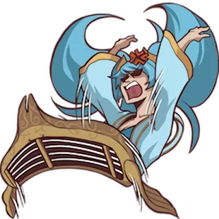 😡 怒り, アニメ風, 女性, 青髪, 叫び, 叫ぶ, ファンタジー telegram sticker
