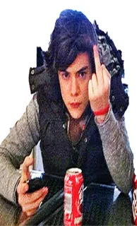 👎 middle finger, offensive gesture, rude, teen, anger, provocative telegram sticker