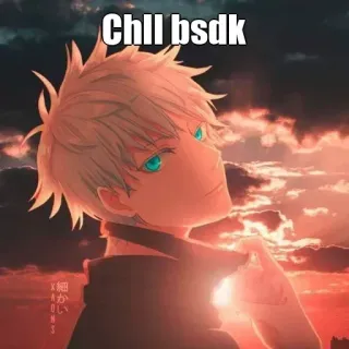 🙂 Chll bsdk Anime, Chill, Przekleństwo, Zachód słońca, Ilustracja, Portret telegram sticker