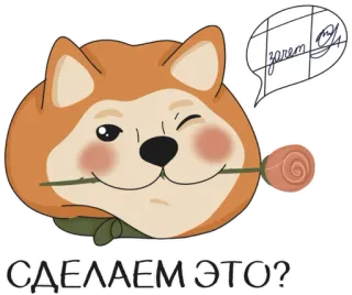 😘 СДЕЛАЕМ ЭТО? 개, 장미, 동물, 만화, 귀여운 telegram sticker