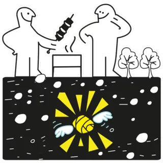 🕥 barbecue, nourriture, illustration, dessin animé, cuisine, abstrait telegram sticker