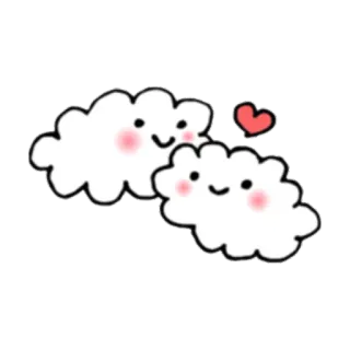 ❤ nube, lindo, kawaii, amor, corazón, dibujos animados whatsapp sticker