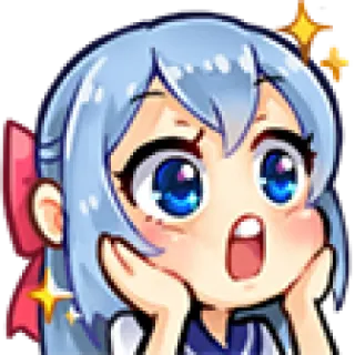 🥺 アニメ, 漫画, 女の子, 可愛い, 興奮, ステッカー telegram sticker