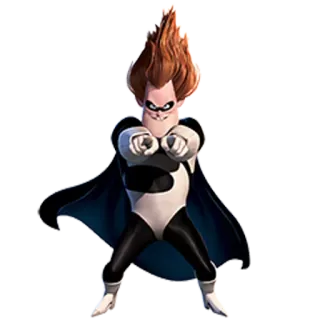 😈 Syndrome The Incredibles злодей, указывает, супергерой, мультяшный, суперсемейка telegram sticker