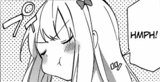 😒 HMPH! Anime, Dziewczyna, Wyraz, Słodki, Manga, Obrażona, Kreskówka telegram sticker