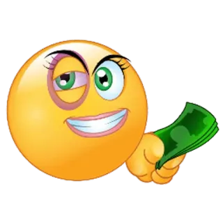 😄 Emoji, Geld, Gierig, Zwinkern telegram sticker