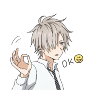 👌 anime, character, smile, happy, hand gesture telegram sticker