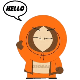 👋 Kenny McCormick South Park HELLO การ์ตูน, สวัสดี, ทักทาย, kenny, south park telegram sticker