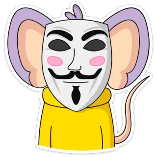 👺 topo, anonimo, maschera, cartone animato telegram sticker