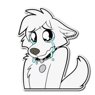 😢 verdrietig, huilen, dier, harig, hond, tranen, huisdier telegram sticker