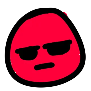 😒 круто, солнцезащитные очки, красный, эмодзи, лицо, простой telegram sticker