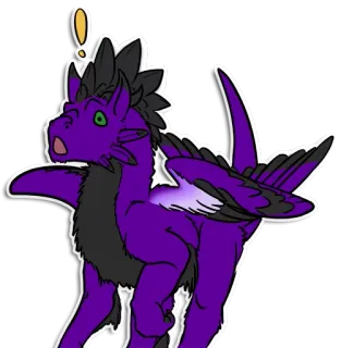 😮 dragon, violet, dessin animé, animal, fantaisie, monstre whatsapp sticker