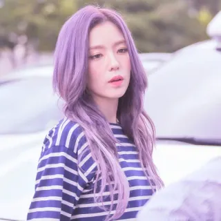 🥞 Irene kpop, pelo morado, mujer, cantante, celebridad, ídolo telegram sticker