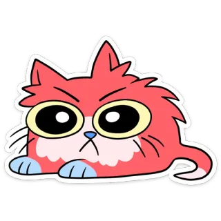 😤 кот, мультфильм, животное, милый, наклейка, красный, злой telegram sticker