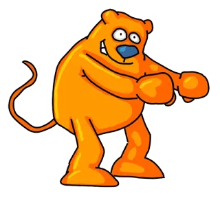 😜 cartoon, animal, orange, bear, funny, character telegram sticker