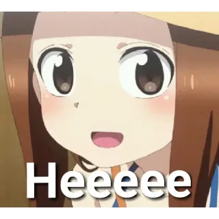 😁 Heeeeee anime, ragazza, carina, sorridente telegram sticker