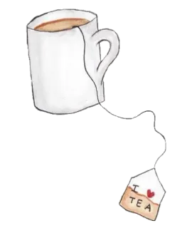 🍵 I TEA чай, напиток, напитки, сердце, чайный пакетик, чашка telegram sticker