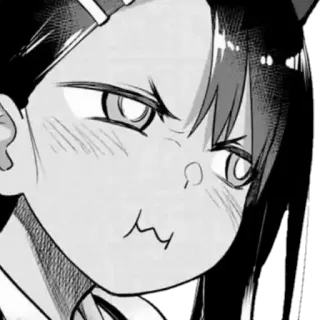 😣 Nagatoro Don't Toy with Me, Miss Nagatoro anime, nagatoro, manga, expression, face, angry telegram sticker