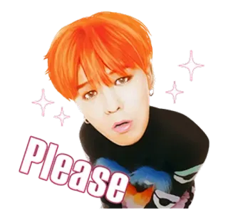😢 Please persona, supplicante, richiesta, capelli arancioni, carino whatsapp sticker