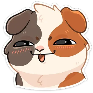 😏 モルモット, 動物, ペット, かわいい, 幸せ, いたずら, 面白い telegram sticker