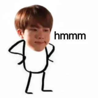 🐹 hmmm Meme, lustig, Strichmännchen, Ausdruck, albern, Internetkultur telegram sticker