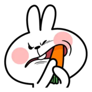 🥕 rabbit, carrot, eating, animal, cute, cartoon telegram sticker