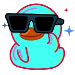 😎 vịt, ngầu, kính râm, hoạt hình, động vật, dễ thương telegram sticker