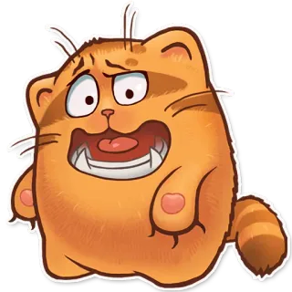 😵 cat, orange, cartoon, funny, animal whatsapp sticker