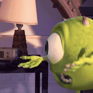 😨 Mike Wazowski Monsters, Inc. Monster, Disney, Pixar, Animation, Charakter, Einäugig telegram sticker