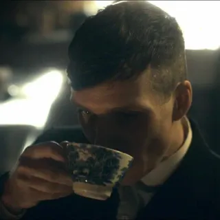 🗿 Thomas Shelby Peaky Blinders man, cup, tea, peaky blinders, thomas shelby telegram sticker