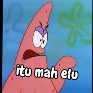 🖕 Patrick Star SpongeBob SquarePants itu mah elu Patryk Rozgwiazda, Spongebob, Kreskówka, Itu Mah Elu, Indonezyjski, Mem telegram sticker