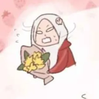 ℹ️ Kartun, Anime, Gambar, Wanita, Bunga, Hijab telegram sticker