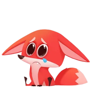 😭 vos, verdrietig, huilen, traan, dier, schattig telegram sticker
