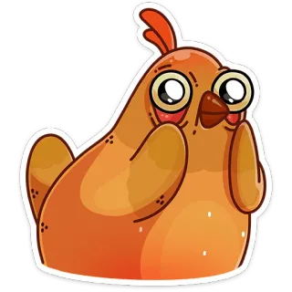 😱 닭, 동물, 새, 만화, 귀여운, 웃긴 telegram sticker