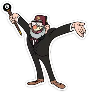 🙌 Stan Pines Gravity Falls Kreskówka, Komedia, Disney, Serial TV, Postać, Humor, Animacja telegram sticker