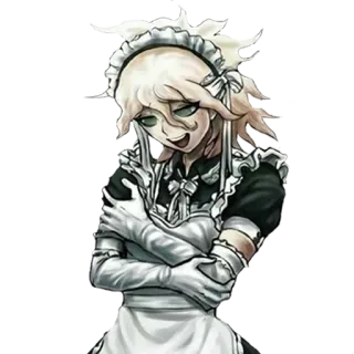 😍 Nagito Komaeda Danganronpa anime, maid outfit, cute, Danganronpa, Nagito Komaeda, fanart telegram sticker