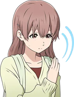 ✋ Nishimiya Shoko A Silent Voice Anime, Mädchen, Charakter, Silent Voice, Entschuldigung telegram sticker