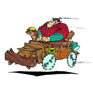 🚙 dessin animé, bois, voiture, bûcheron, castor, hache whatsapp sticker
