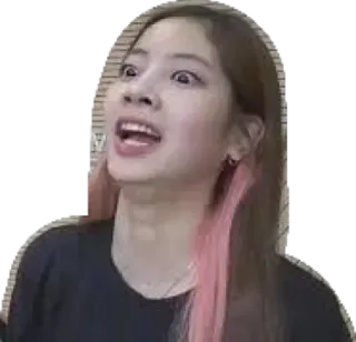 😯 orang, wanita, gadis, ekspresi, wajah, kpop, dahyun, twice telegram sticker