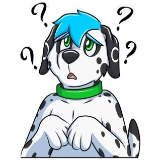 ❓ 狗, 问题, 卡通, 动物, 可爱, 困惑, 担心 telegram sticker