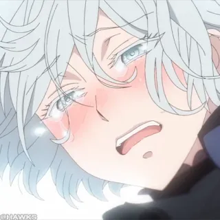 ❄️ Anime, Piangendo, Triste, Emozionale, Lacrime, Personaggio, Illustrazione telegram sticker
