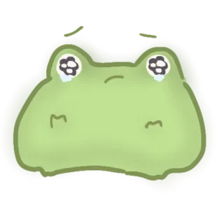 😢 rana, triste, carino, verde, cartone animato, animale telegram sticker