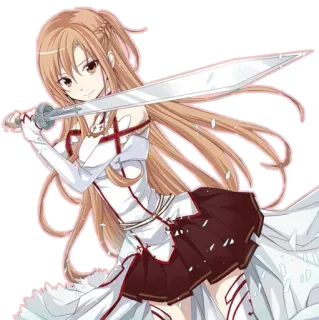 🙂 Asuna Yuuki Sword Art Online anime, espada, chica, personaje, sword art online, asuna, yuuki telegram sticker