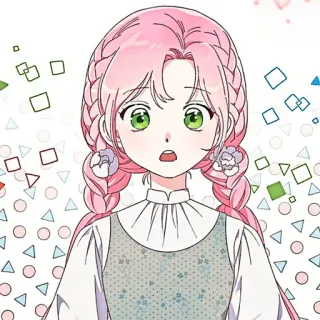 🌸 anime, gadis, rambut pink, kepang, kartun, imut, terkejut telegram sticker