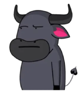 😒 động vật, hoạt hình, trâu, dễ thương, hài hước telegram sticker