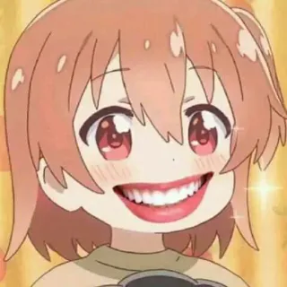 🤔 anime, cartoon, cute, girl, smile, teeth telegram sticker